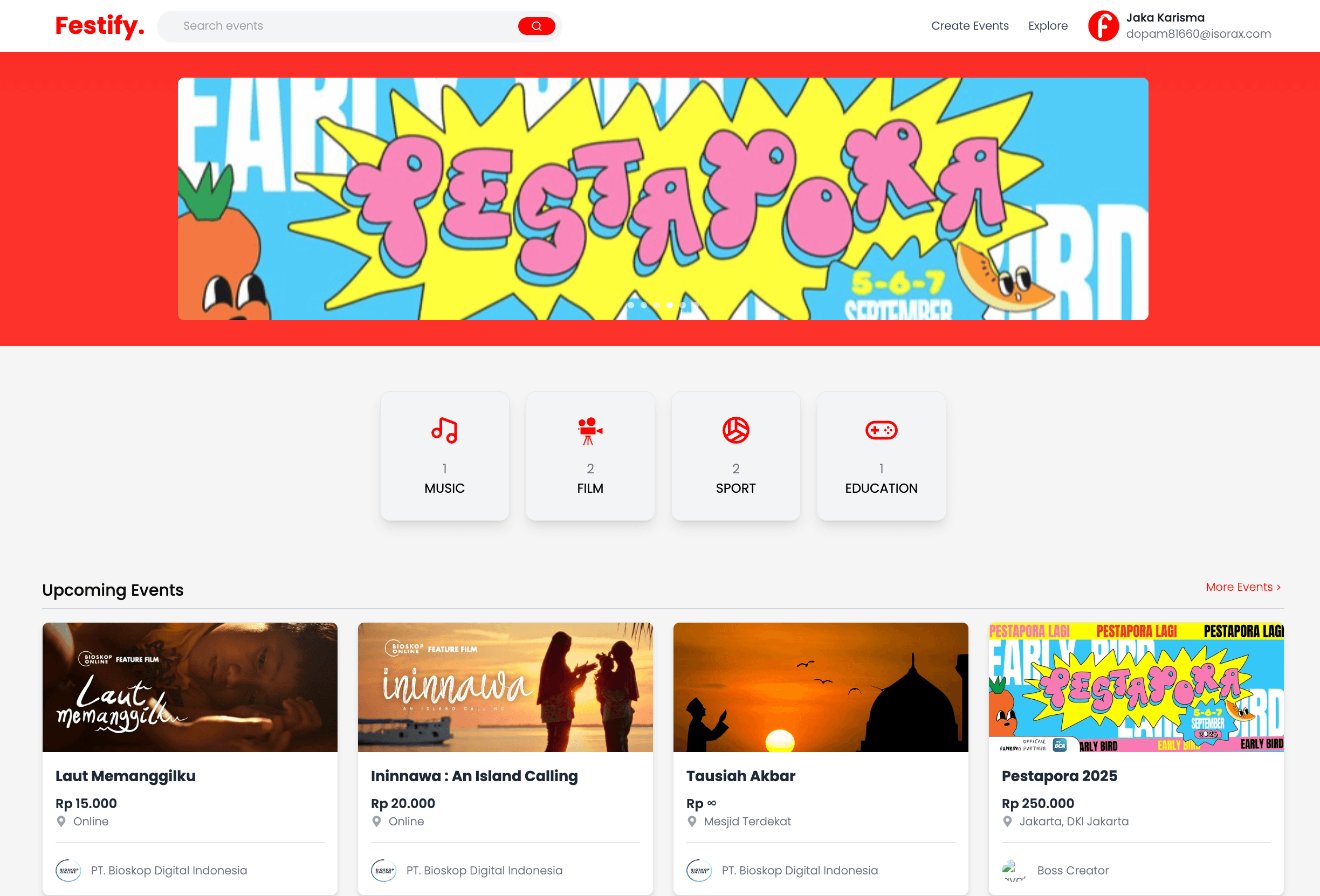 Festify. | Event Ticketing Management Web