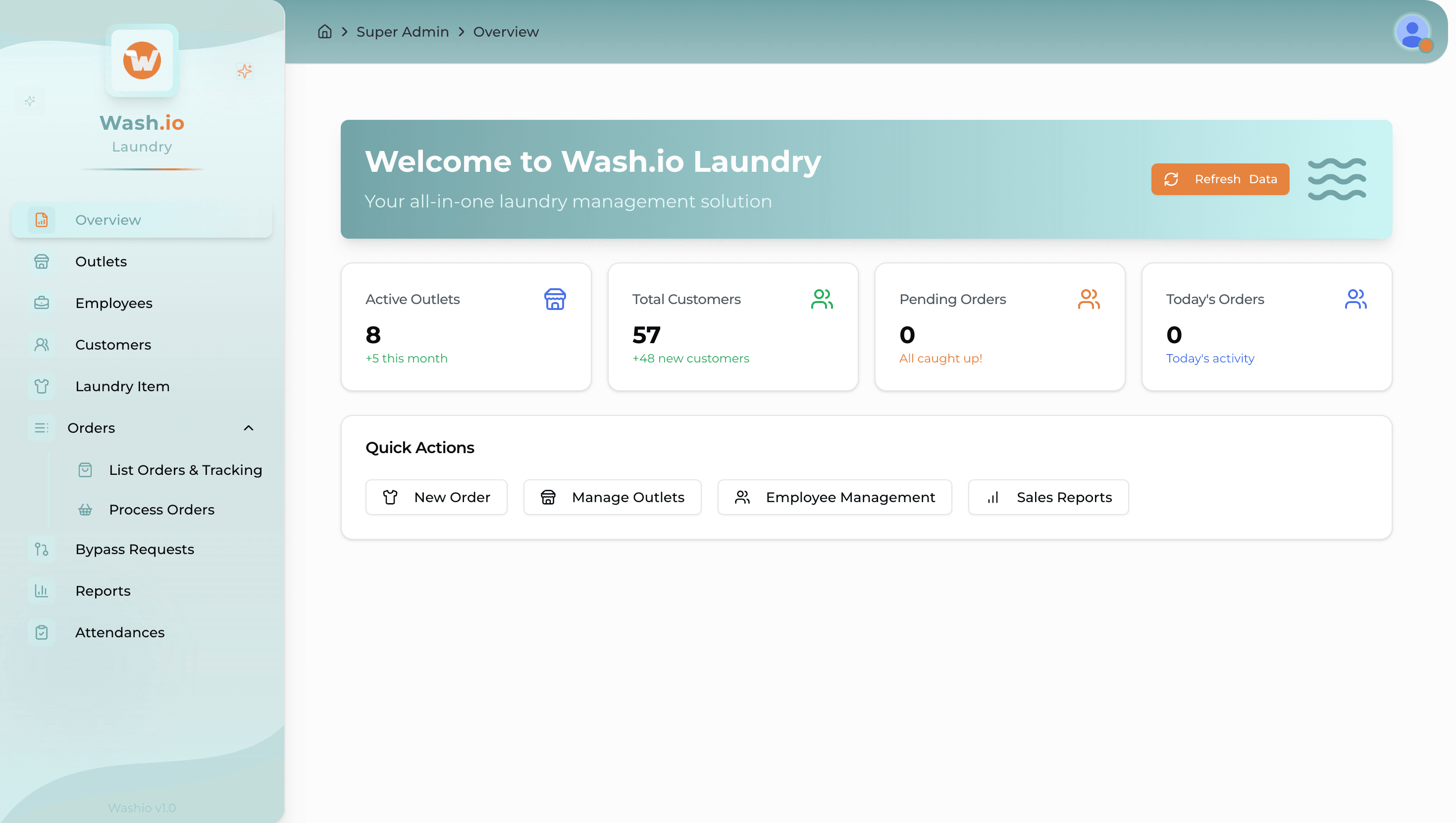 Wash.io | E-Commerce Laundry Web App